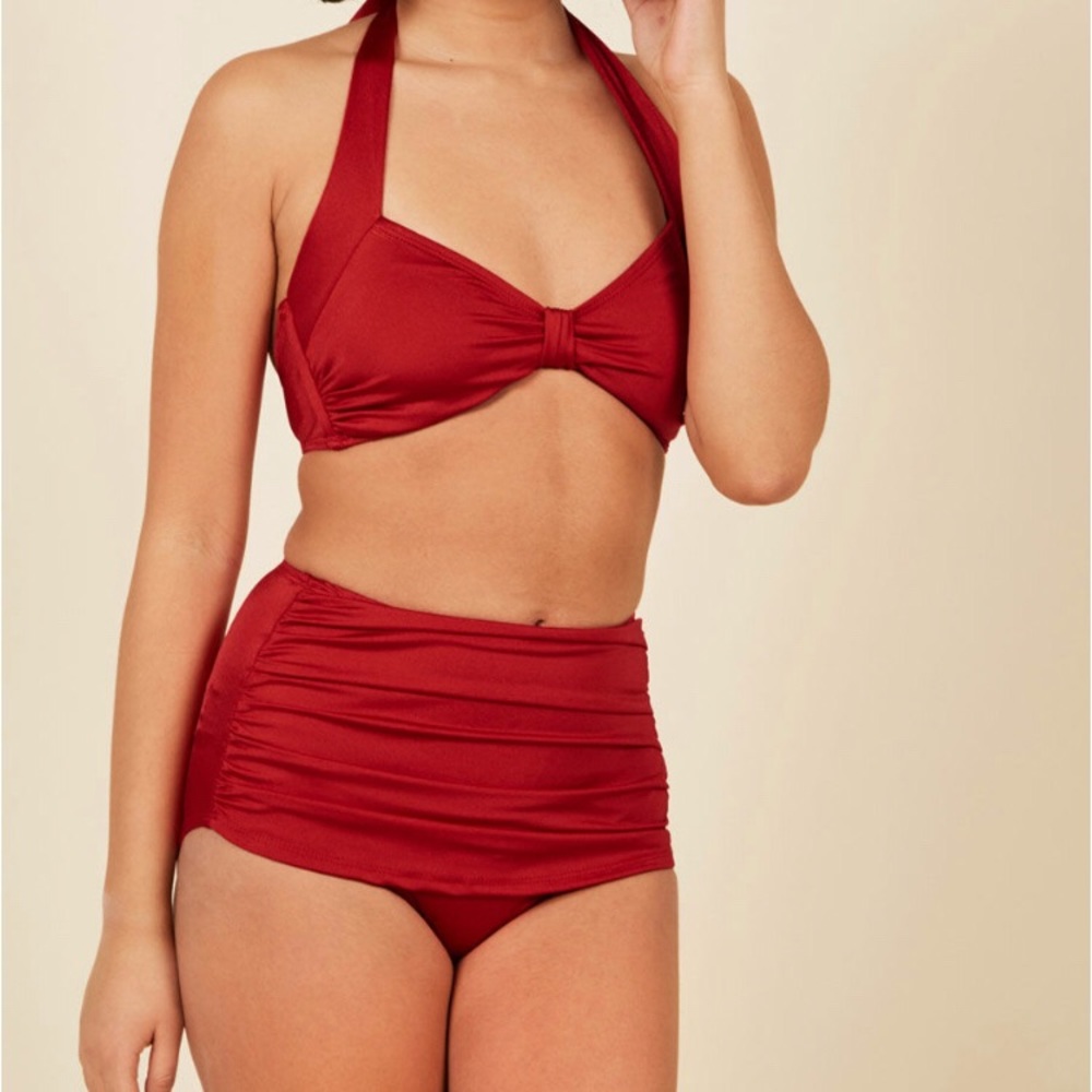 NWT Esther Williams two-piece suit in red